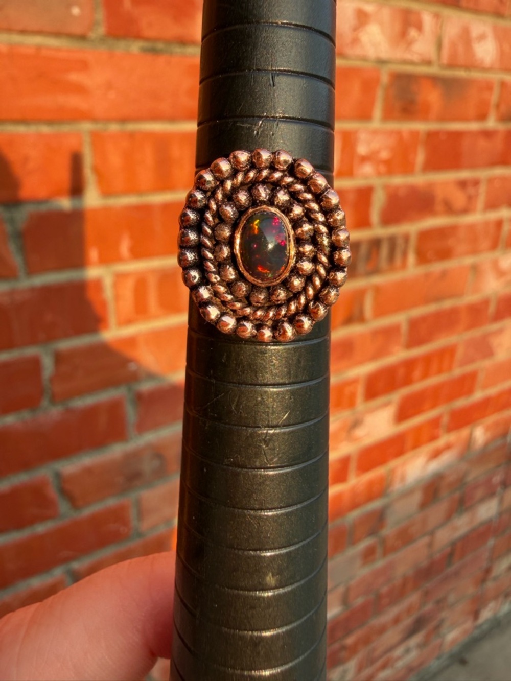 Black Opal copper ring